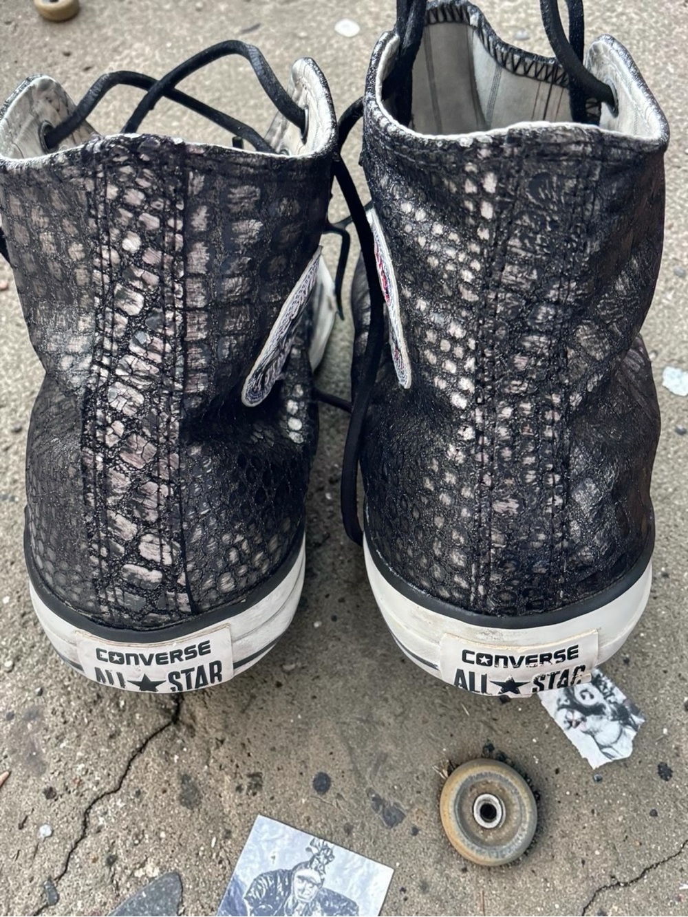 Converse x John Varvatos Snakeskin Leather High Tops Rare 145390C Men’s 8.5 - Picture 7 of 15